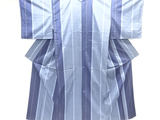 JAPANESE KIMONO / TSUMUGI / WOVEN STRIPE & ABSTRACT PATTERN
